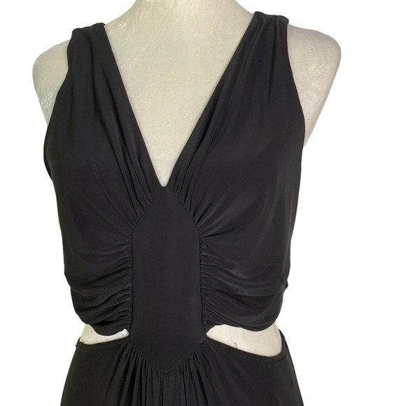 MISA Los Angeles Athema Cutout Waist Sleeveless Maxi Dress Black Size L NWT - Picture 8 of 13